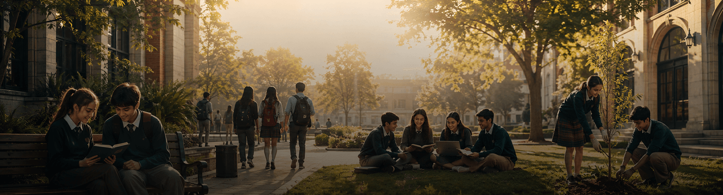 Students on campus